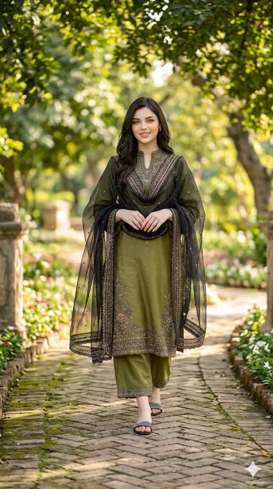 Garden Pathway Fashion Portrait