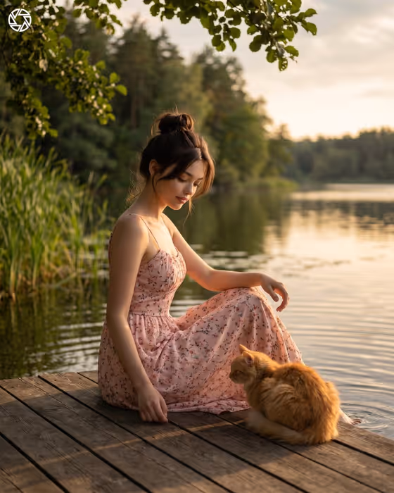 Cinematic Lakeside Identity Portrait