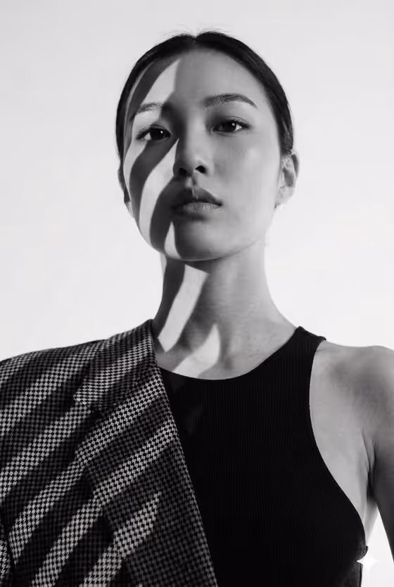 Minimalist Shadow Play Fashion Portrait template result