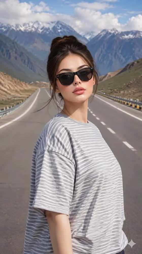 Stylish Highway Fashion Portrait