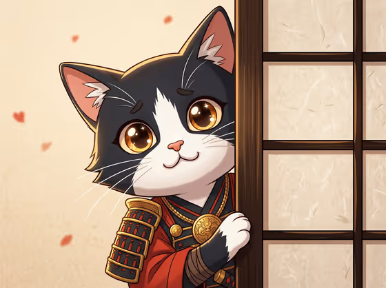 Peeking Cat Portrait