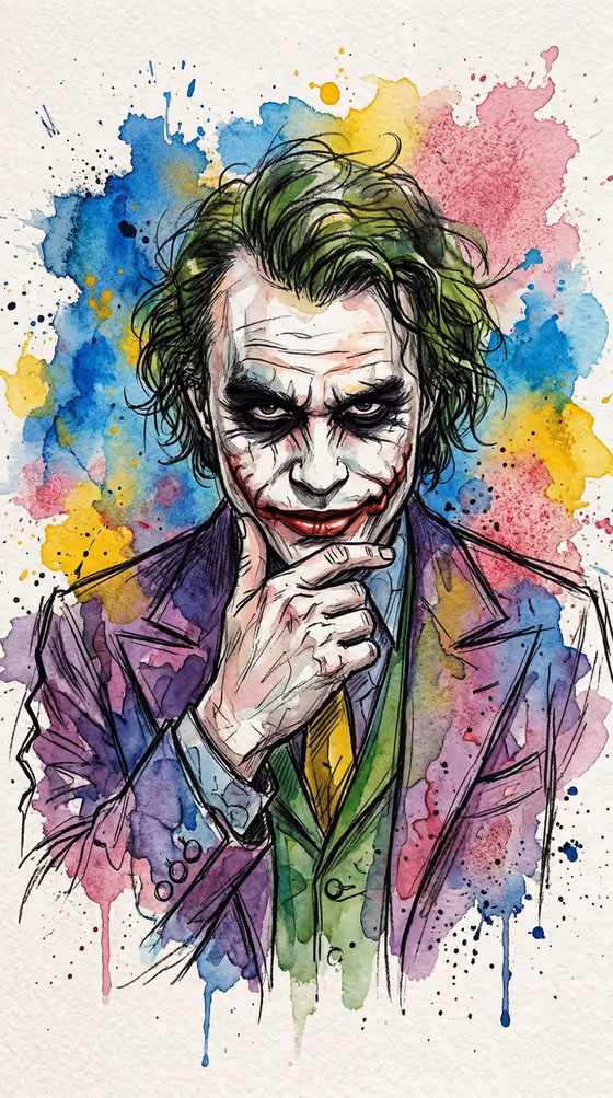 Watercolor Trickster Portrait
