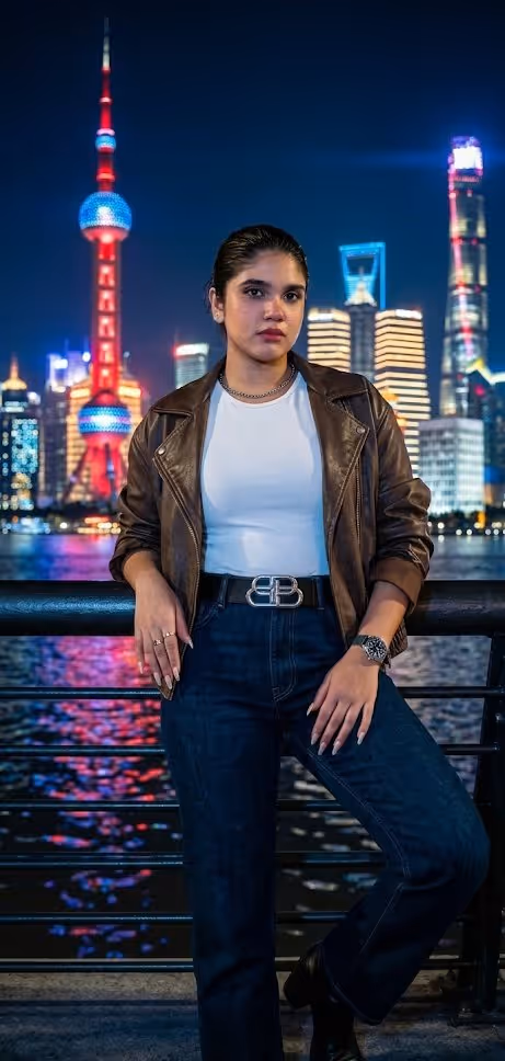 Neon Skyline Portrait template result