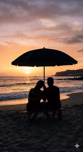 Beach Sunset Silhouette
