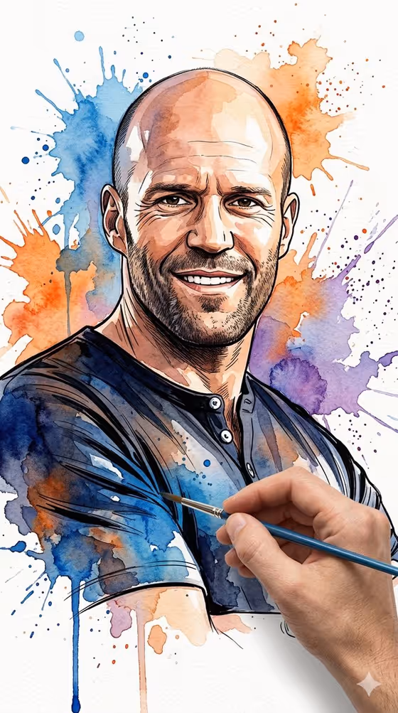 Watercolor Splash Portrait