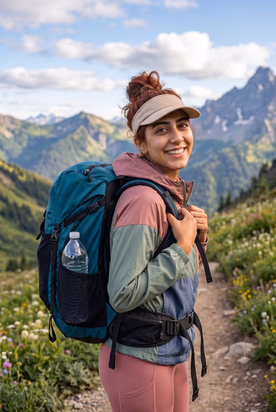 Alpine hiking lifestyle photography