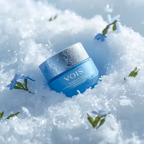 Frosted Skincare Ad template result