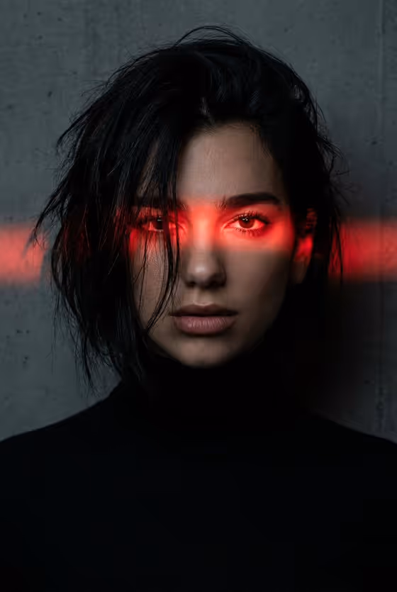 Dramatic Red Light Portrait template result