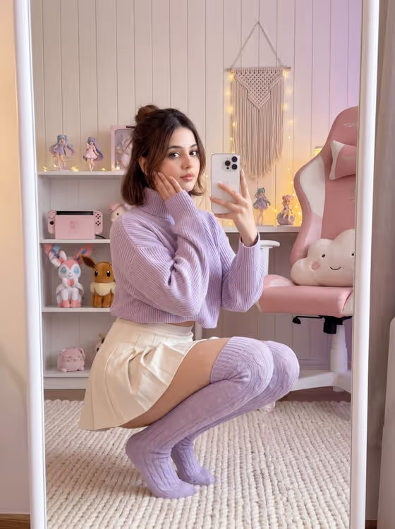 Pastel Mirror Selfie template result