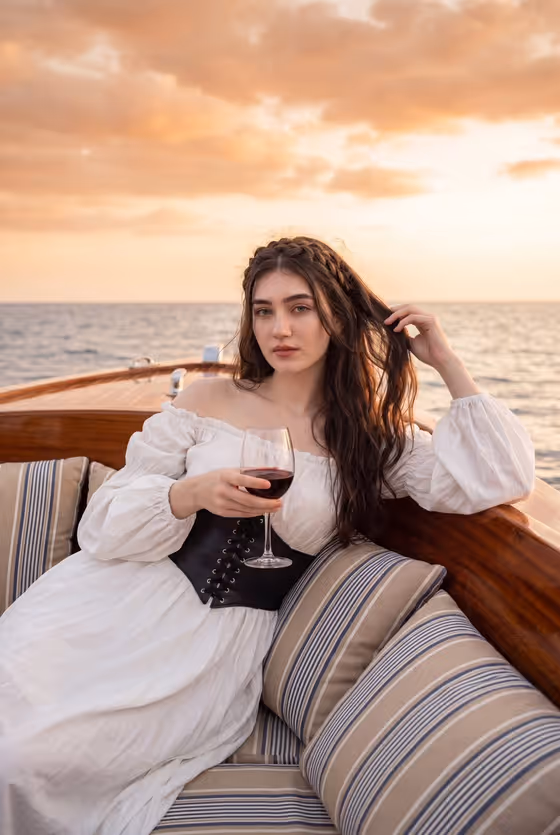 Cinematic Sunset Boat Portrait template result