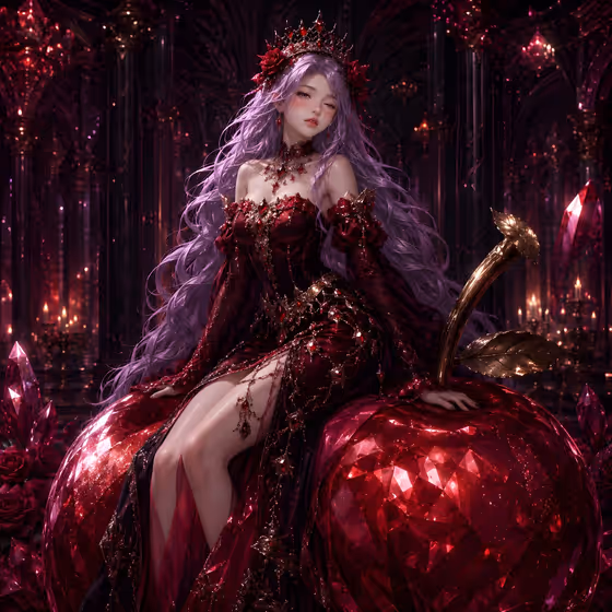 Gothic Rose Fantasy Queen Portrait