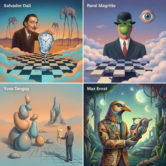 Surrealist Painter Grid