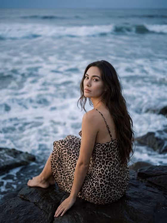 Cinematic Coastal Leopard Fashion template result