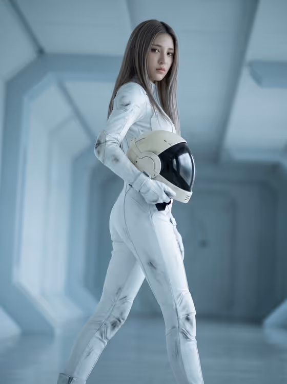 Futuristic Space Pilot Cinematic Shot template result