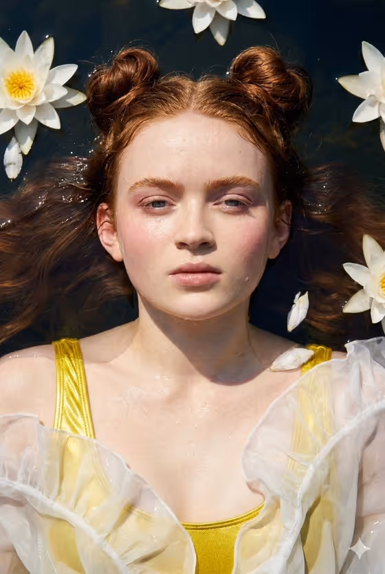 Ethereal Portrait Floating in Water template result