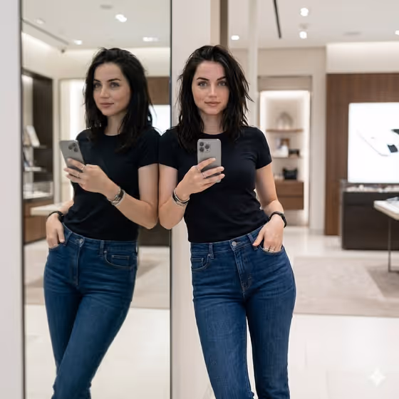 Showroom Mirror Selfie template result