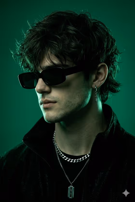 Emerald Monochromatic Male Portrait