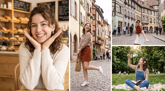 European Travel Photo Diary Collage