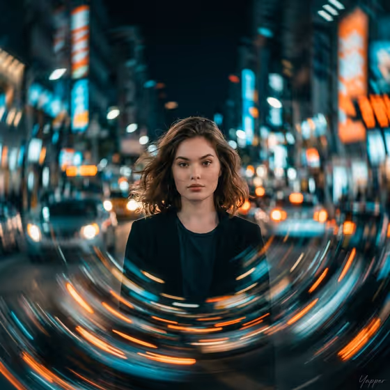 Orbiting City Portrait template result