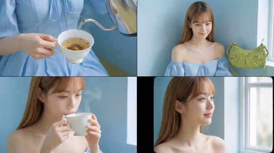 Cinematic Tea Portrait template result