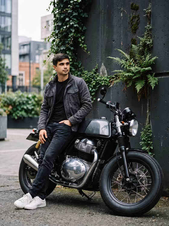 Urban Motorcycle Fashion Portrait