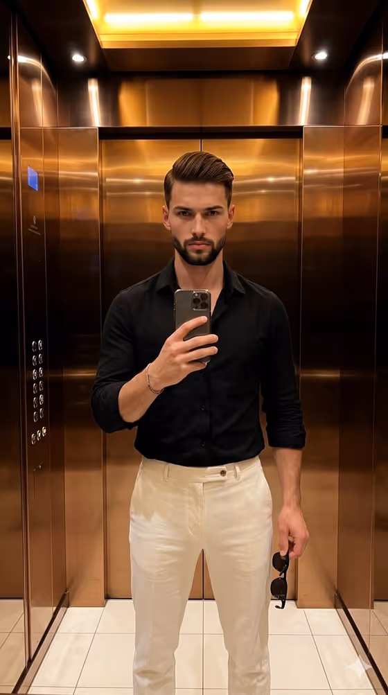 Urban Fashion Elevator Portrait