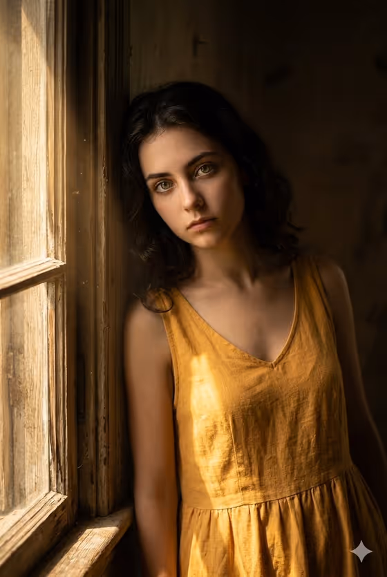 Moody Rustic Window Portrait template result