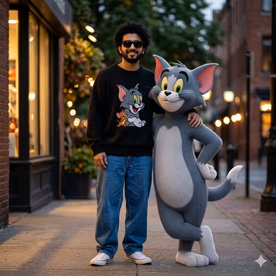 Cinematic Scene with Tom the Cat template result