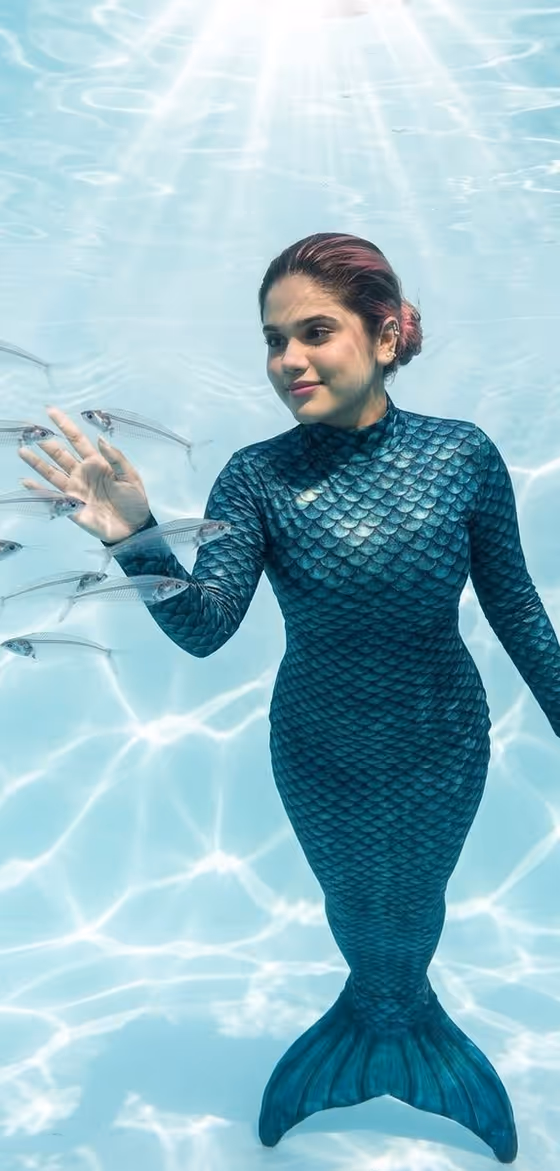 Mermaid in Crystal Clear Underwater Kingdom