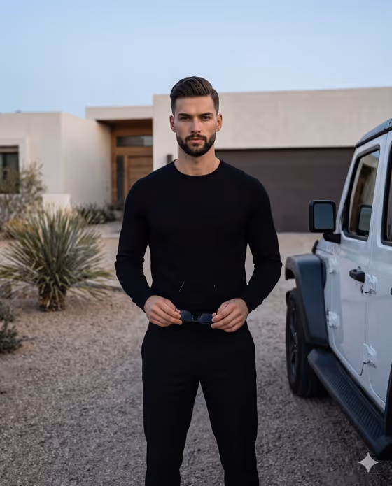 Minimalist Desert Lifestyle Car Portrait