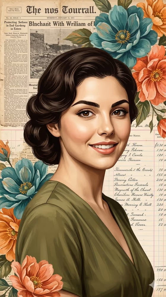 Vintage Collage Portrait template result