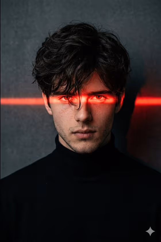 Dramatic Red Light Man Portrait template result