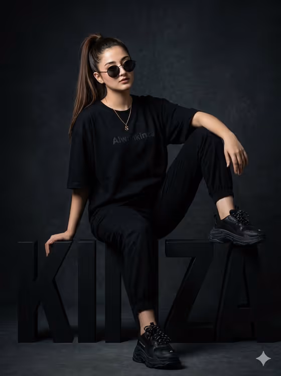 Fashion Editorial 3D Block Letter Shot template result