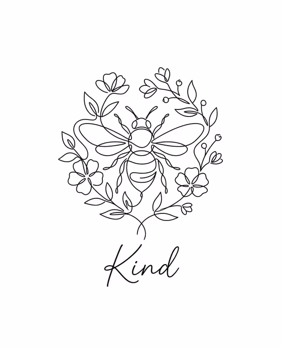 Minimalist Line Art Bee Illustration template result