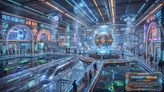 Artistic Cyberpunk Neon Megacity