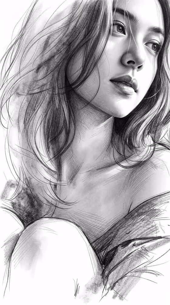 Monochrome Graphite Fine-Art Sketch template result