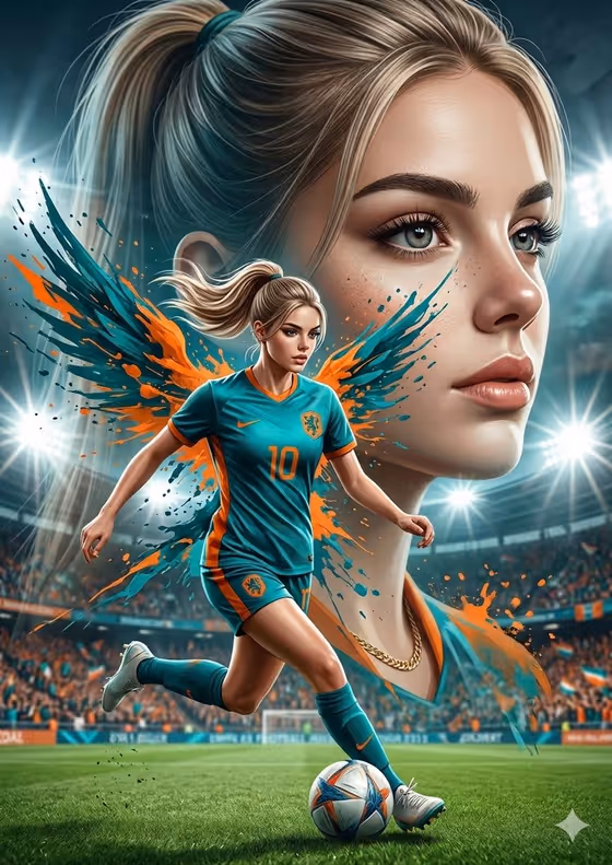 Double Exposure Football Poster template result