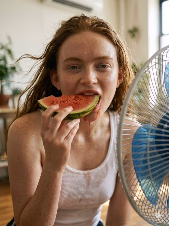 Realistic Summer Heat Lifestyle Portrait
