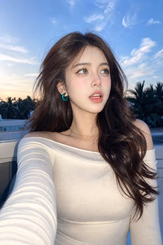 Blue Hour Rooftop Selfie