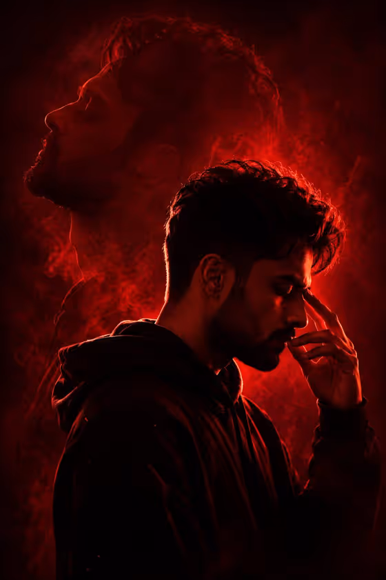 Red Noir Cinematic Identity Portrait template result