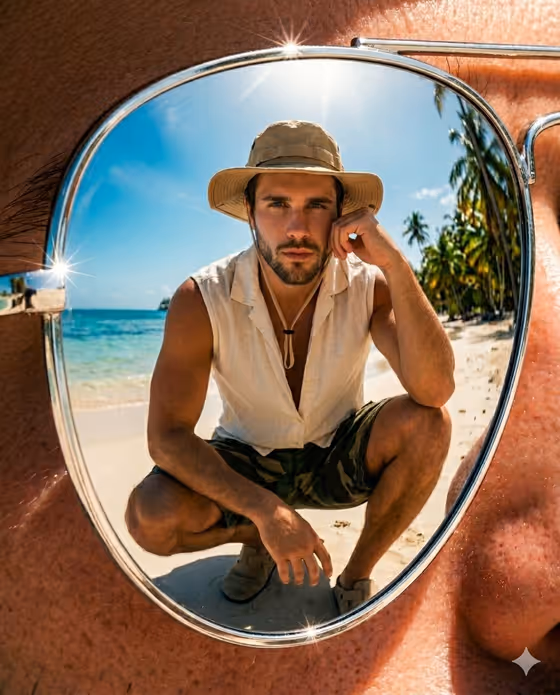 Sunglass Reflection Portrait template result