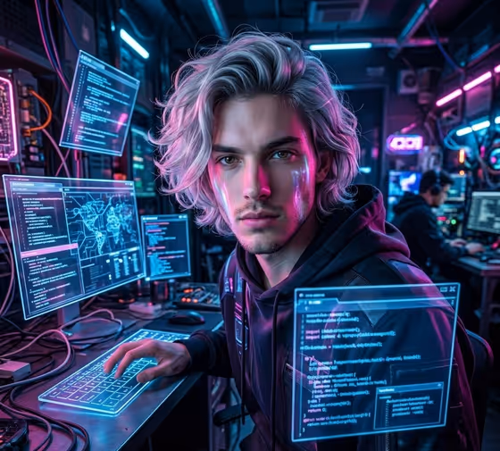 Cyberpunk Neon Hacker template result