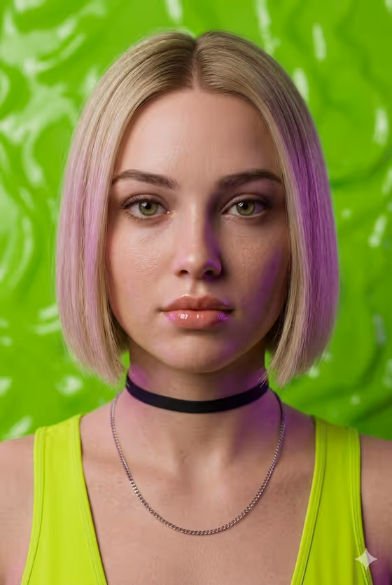 Neon Digital Sketch Portrait