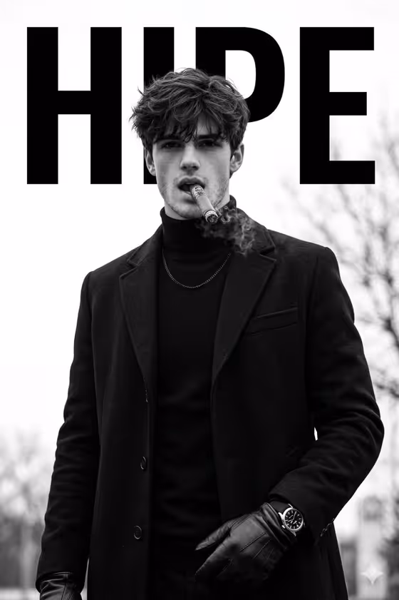 Luxury Monochrome Male Fashion Portrait template result