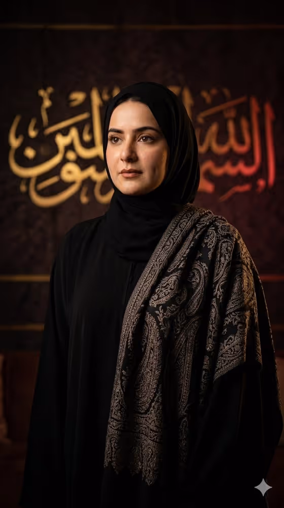 Chiaroscuro Muslim Woman Portrait template result