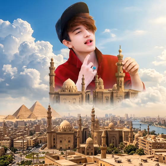 Celestial Woman Over Ancient Cairo