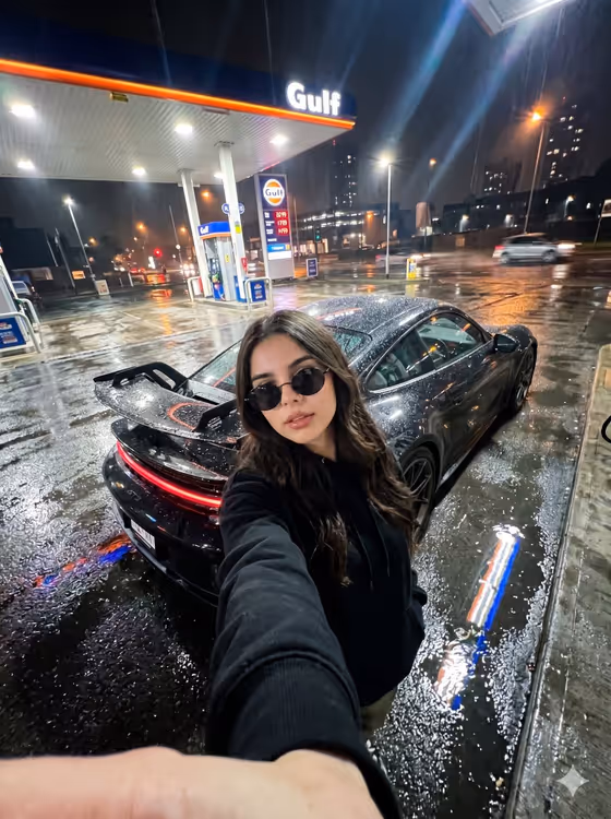 Rainy Gas Selfie