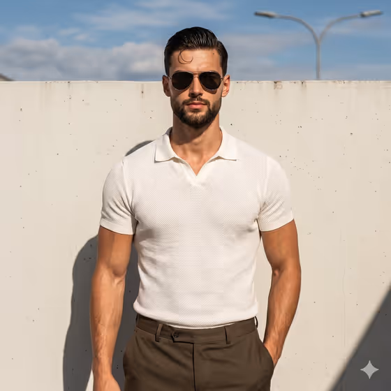 Muscular Man Resort Fashion Portrait