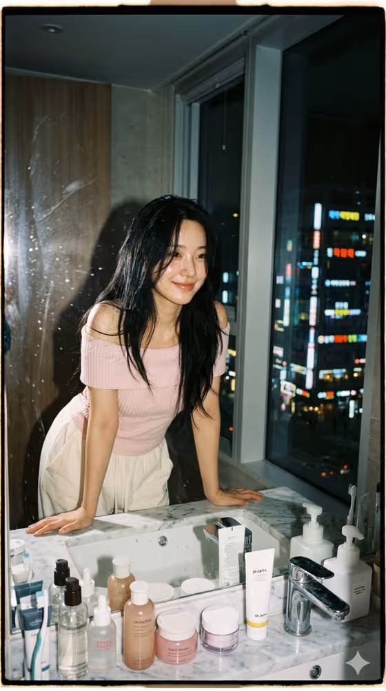 Blurry Mirror City Lights Portrait template result