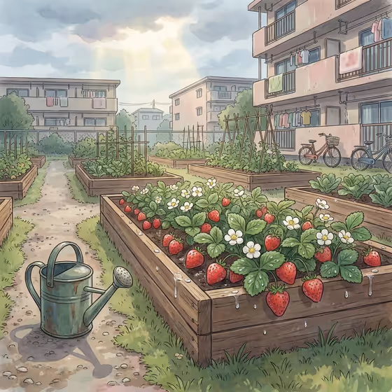 Urban Anime Garden Illustration template result